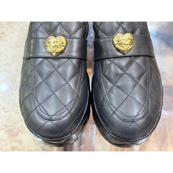 CHANEL Shoes - Chanel Black Quilted Leather Heart CC Logo Platform Loafers G39732 39C
